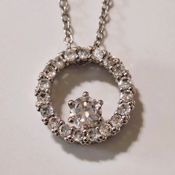 Avon Circle Of Life Cubic Zirconia Pendant Necklace - Picture 4 of 8